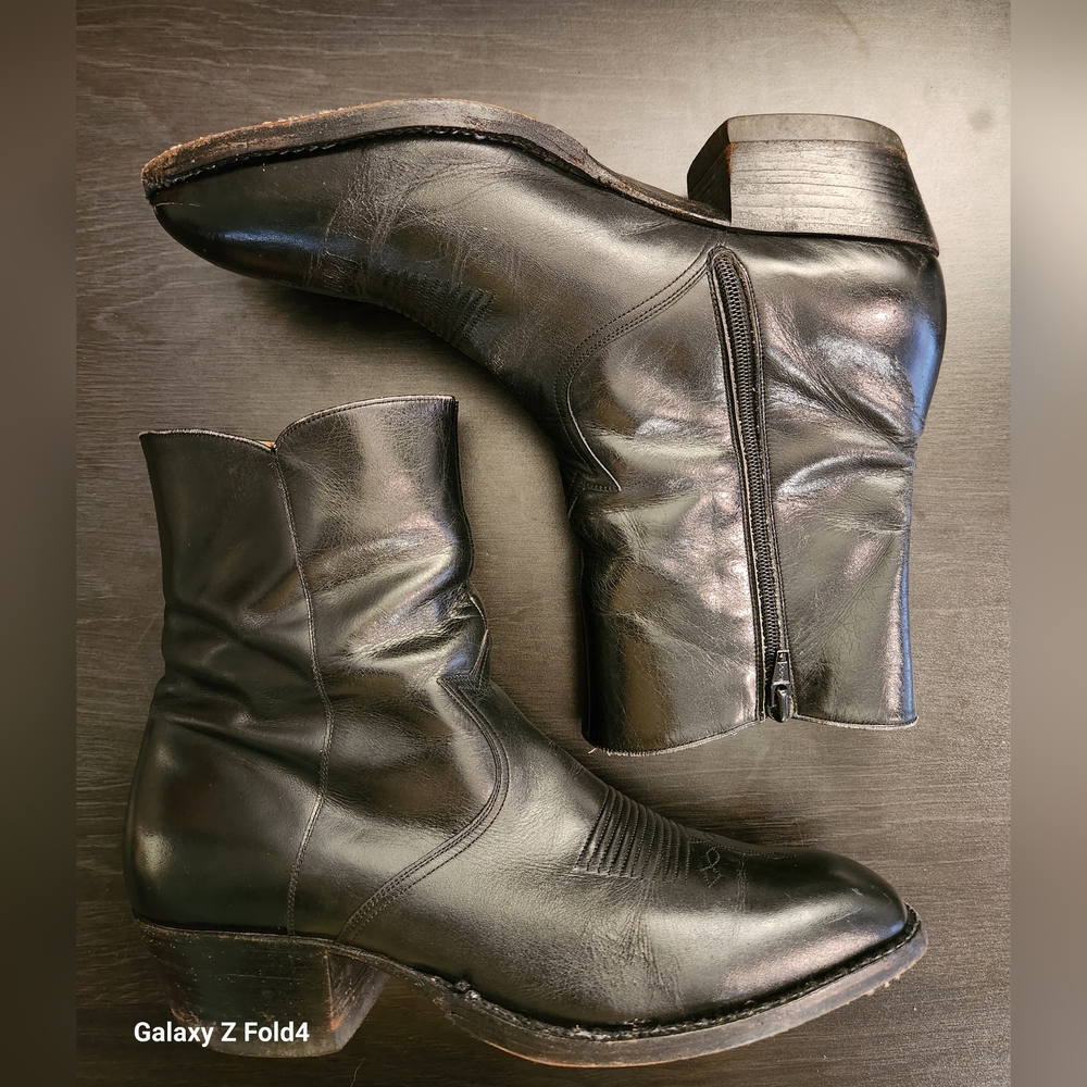 Dan Post Black Leather Ankle Boots
